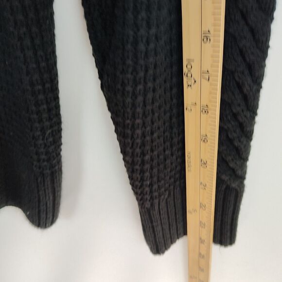 Roaman's Sweater Women's 14/16 Black Pearl Accents Cable Knit Pullover Crew - Picture 6 of 9